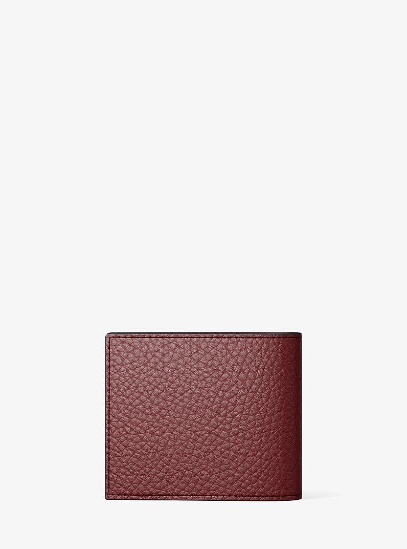 Hudson Pebbled Leather Billfold Wallet in DEEP RED | Michael Kors