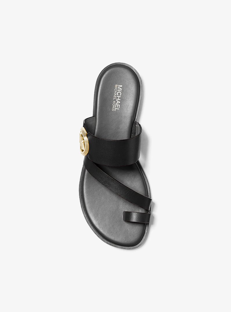 Vera Leather Sandal in BLACK | Michael Kors