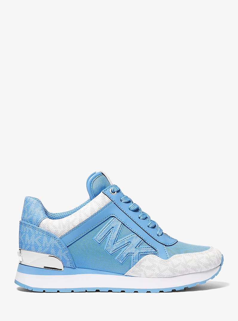 Maddy Two-Tone Signature Logo and Mesh Trainer in STH PACIFIC | Michael Kors