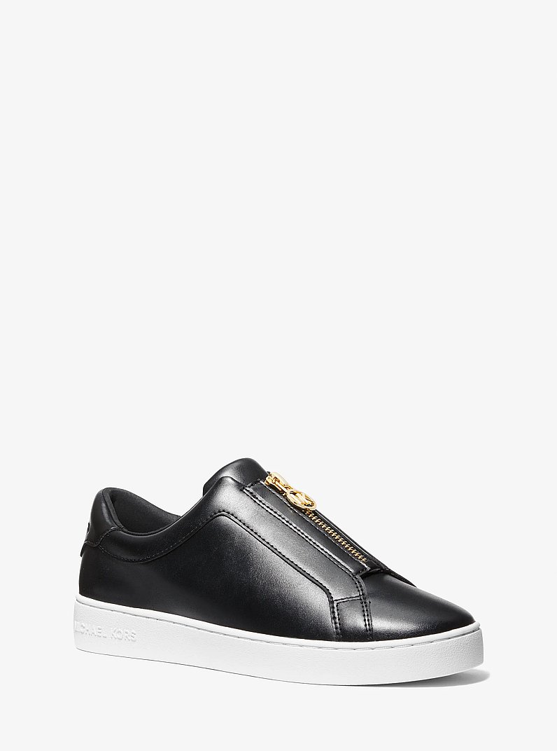 Keaton Zip-Up Sneaker in BLACK | Michael Kors