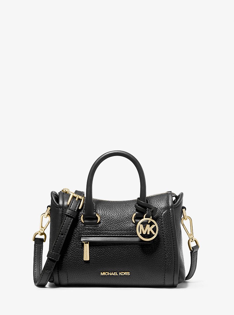 Carine Extra-Small Pebbled Leather Satchel in BLACK | Michael Kors