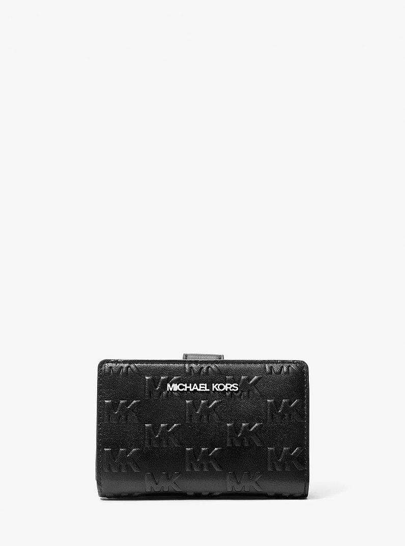 Billetera Jet Set Travel mediana con logotipo en relieve in NEGRO | Michael Kors