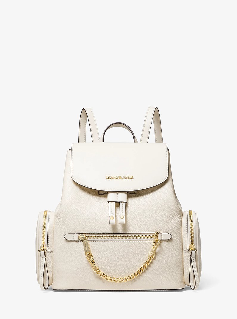 Mochila Jet Set mediana de piel granulada in CREMA CLARO | Michael Kors