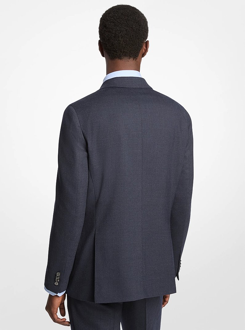 Americana slim-fit de franela de mezcla de lana in AZUL CIAN OSCURO | Michael Kors