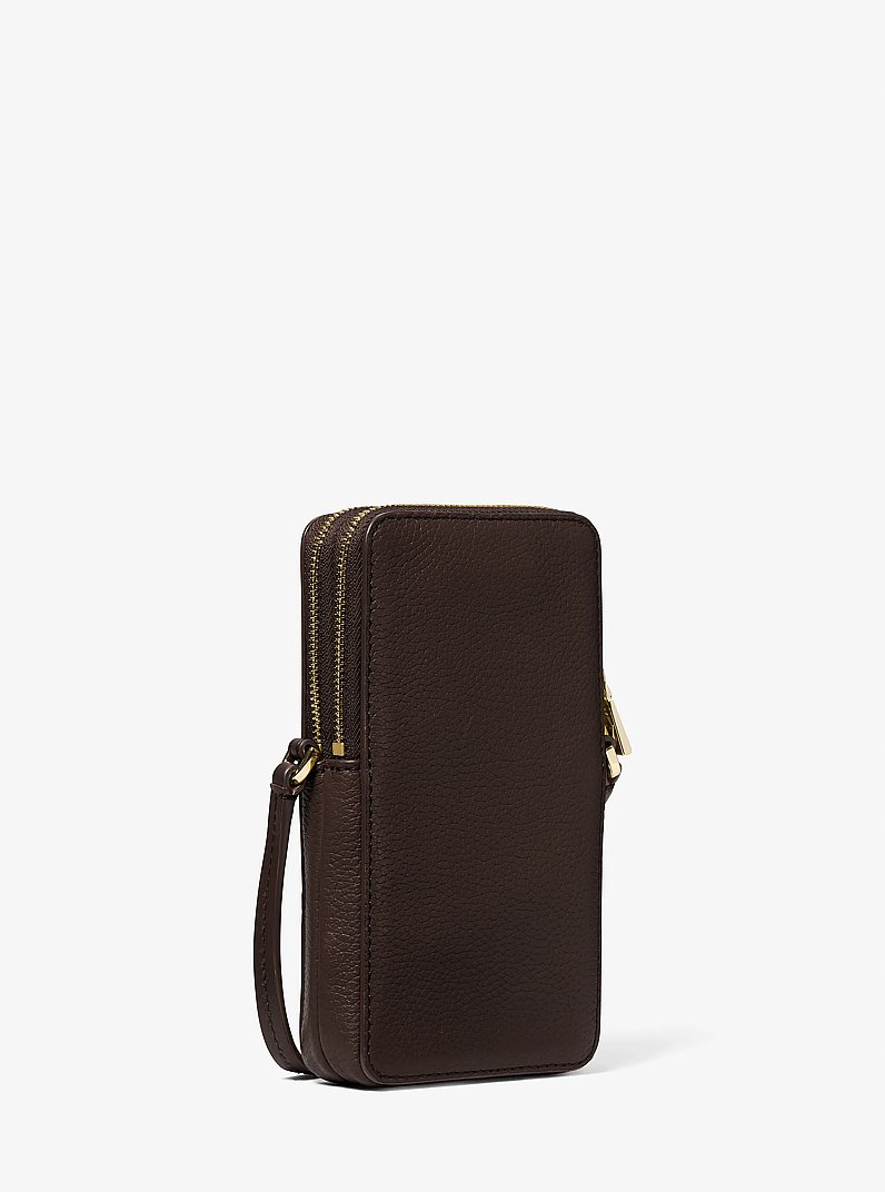 Jet Set Small Pebbled Leather Smartphone Crossbody Bag in CHOCOLATE | Michael Kors