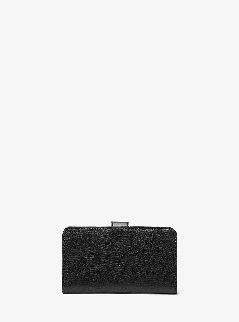 Jet Set Travel Medium Pebbled Leather Billfold Wallet in NOIR | Michael Kors