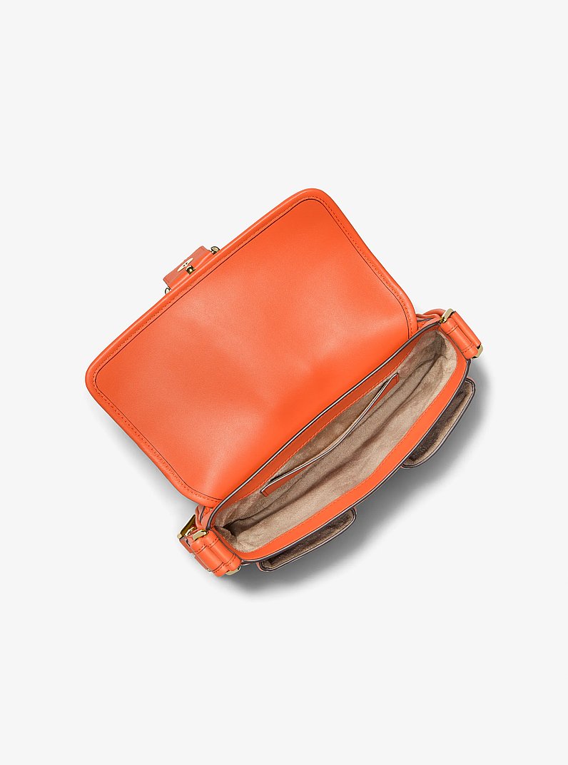 Colby Medium Leather Shoulder Bag in OPTIC ORANGE | Michael Kors