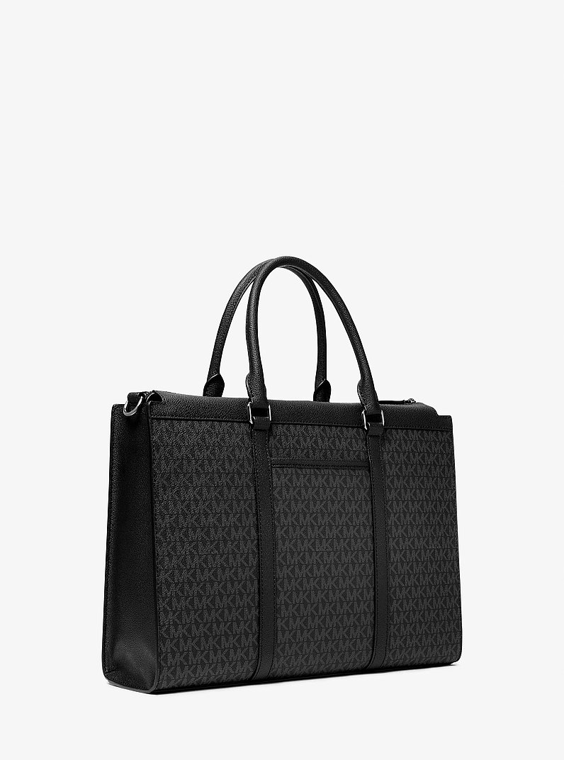 Cooper Signature Logo Briefcase in BLACK | Michael Kors