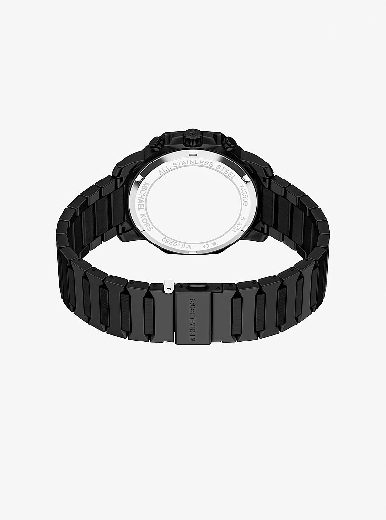 Oversized Prescott Black-Tone Watch in BLACK | Michael Kors