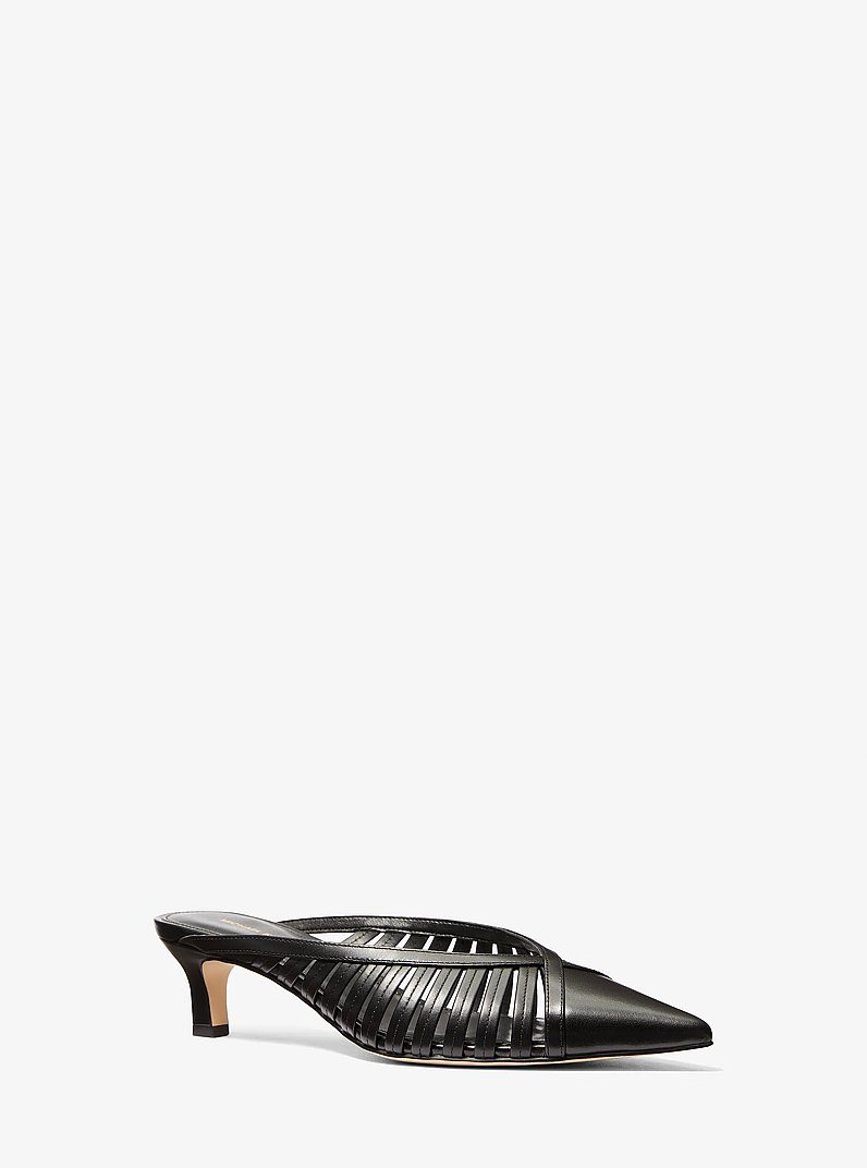 Adriana Leather Mule in BLACK | Michael Kors