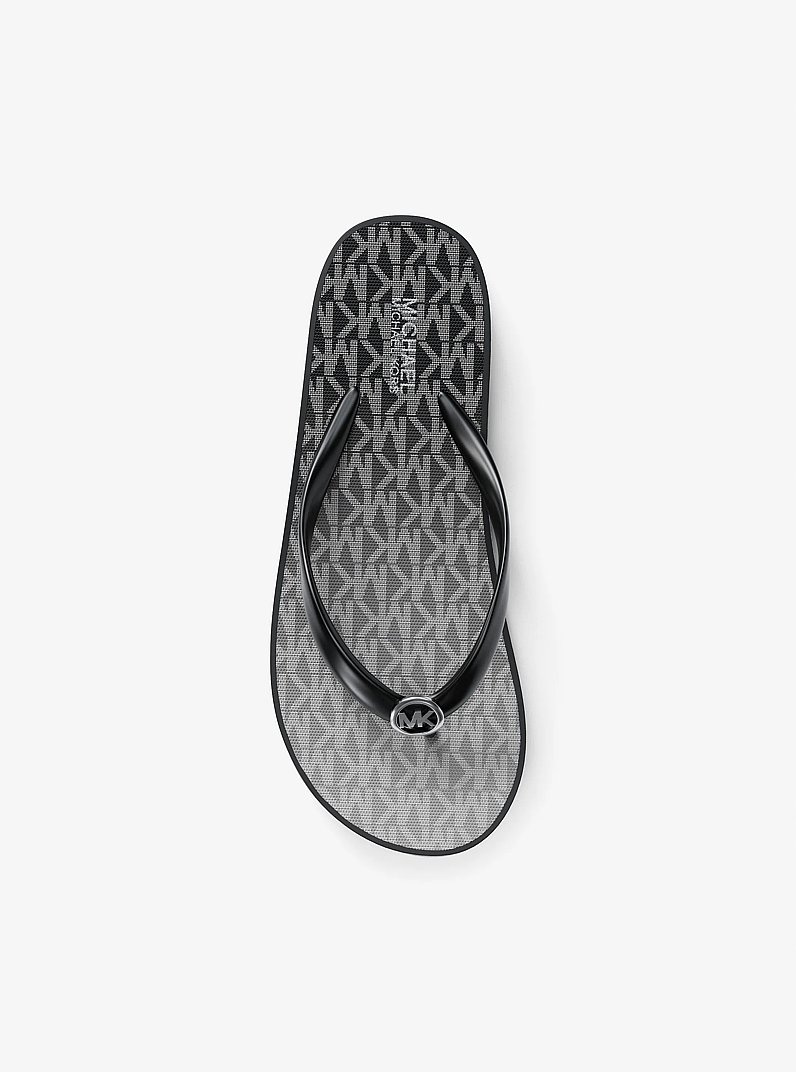Bedford Ombr&eacute; Signature Logo Flip Flops in BLACK | Michael Kors
