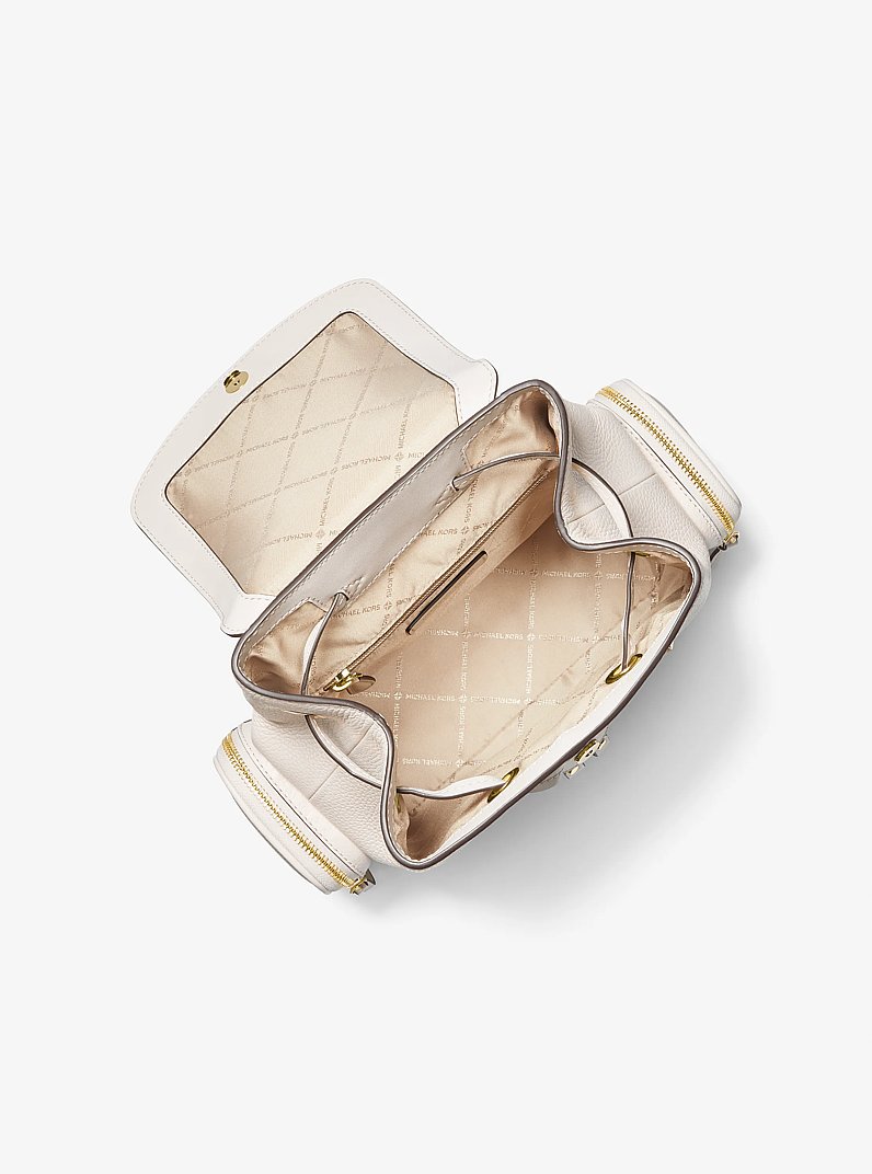 Mochila Jet Set mediana de piel granulada in CREMA CLARO | Michael Kors