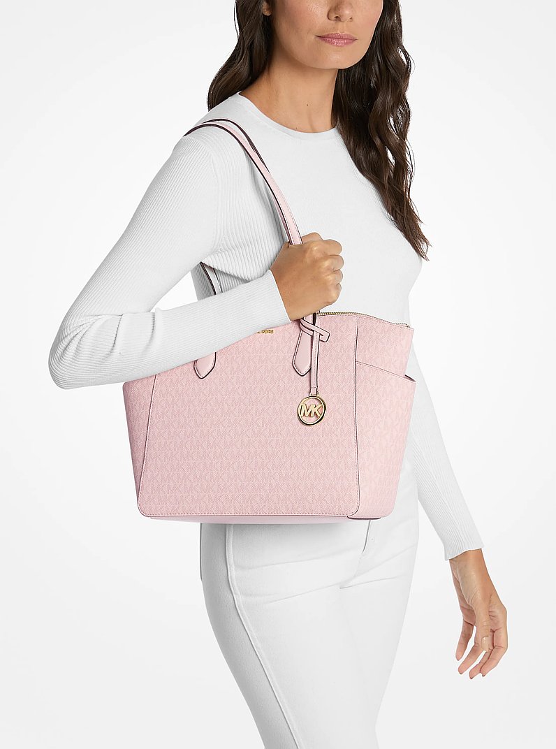 Marilyn Medium Signature Logo Tote Bag in PWD BLSH MLT | Michael Kors