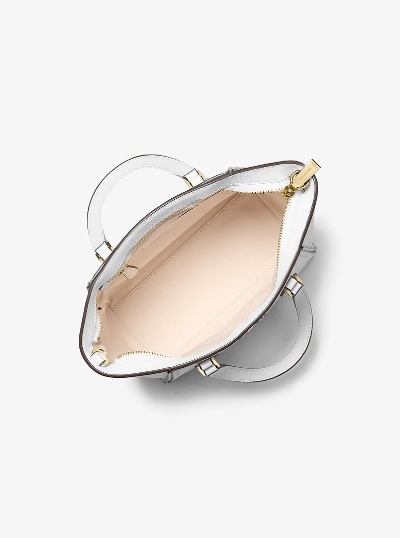 Taryn Small Leather Convertible Crossbody Bag in OPTIC WHITE | Michael Kors