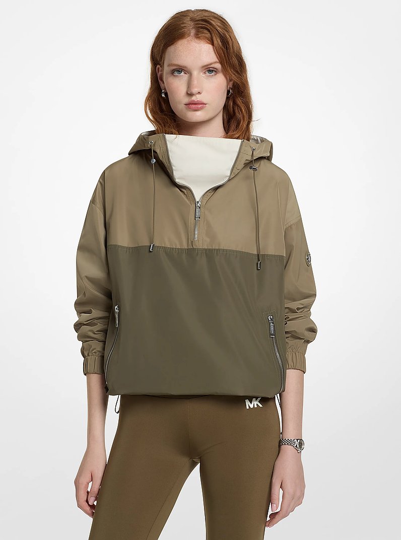 Color-Block Popover Jacket in LIGHT OLIVE | Michael Kors