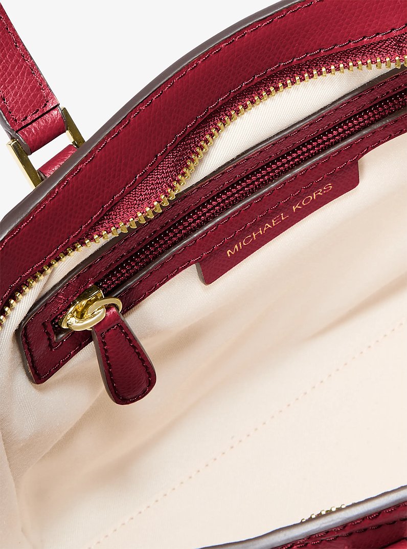 Taryn Small Leather Convertible Crossbody Bag in DEEP RED | Michael Kors