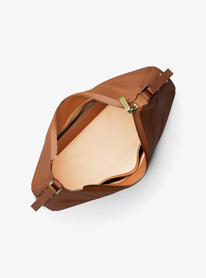 Nolita Medium Pebbled Leather Shoulder Bag in LUGGAGE | Michael Kors