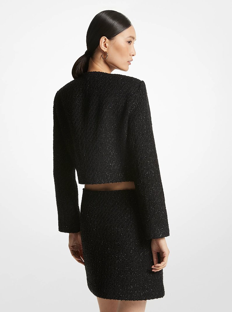 Metallic Tweed Jacket in BLACK | Michael Kors