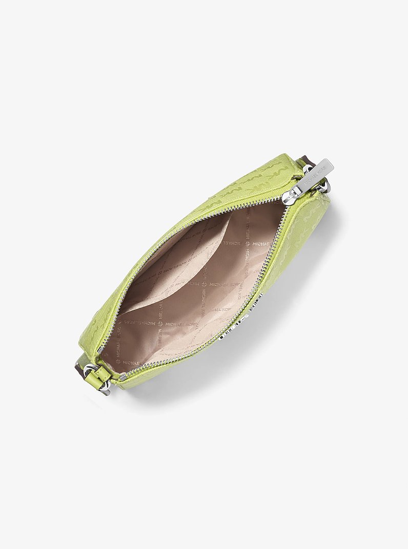 Jet Set Woven Logo Nylon Crossbody Bag with Case for Apple Airpods Pro&reg; in LIME | Michael Kors