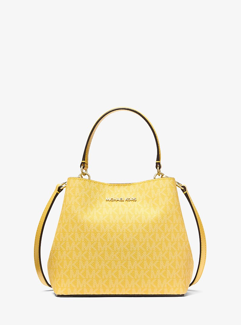 Pratt Small Signature Logo Shoulder Bag in DAISY YELLOW | Michael Kors