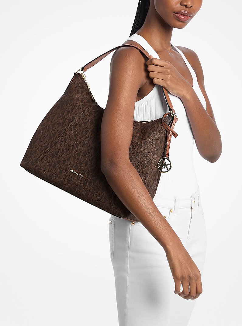 Sienna Large Signature Logo Convertible Shoulder Bag in BROWN/LUGGAGE | Michael Kors