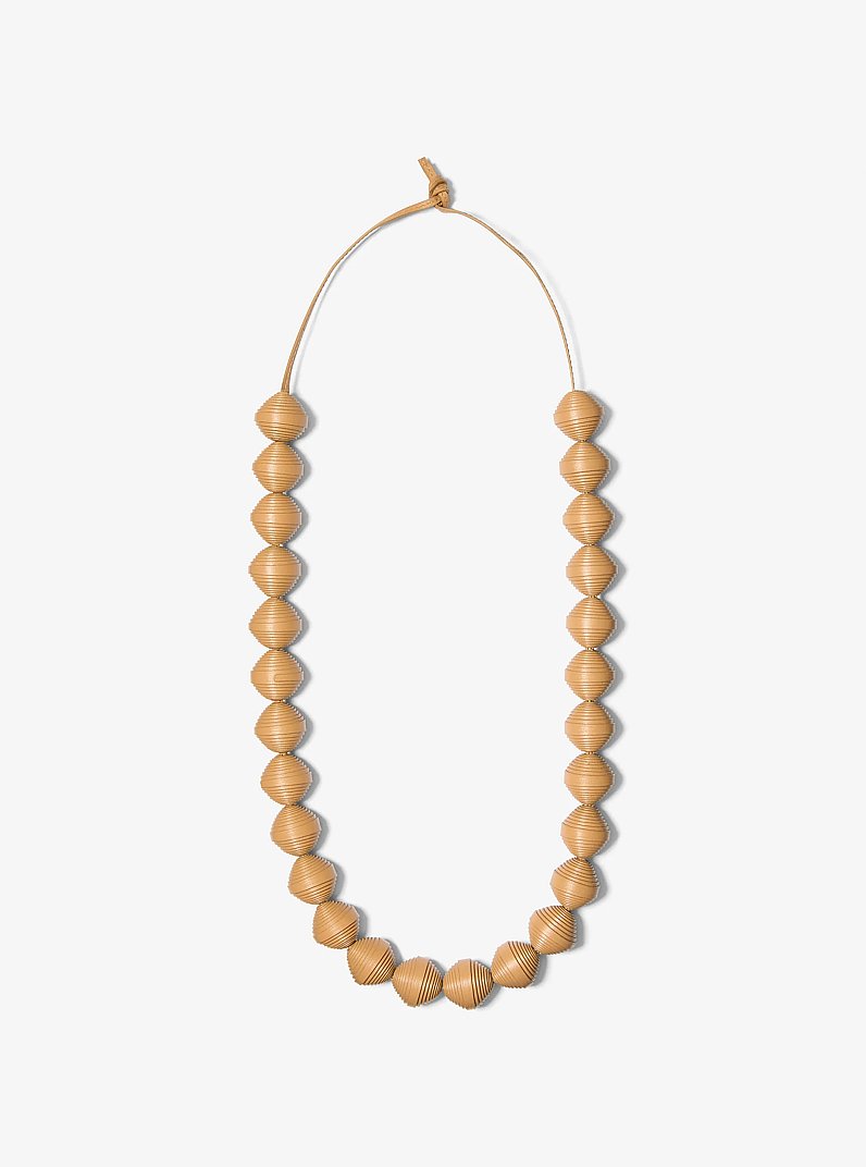Leather Beads Necklace in CASHEW | Michael Kors