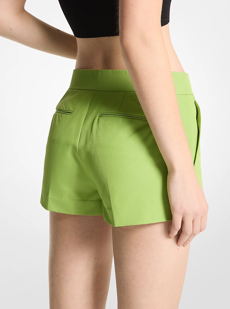 Cotton Blend Twill Shorts in GREEN APPLE | Michael Kors