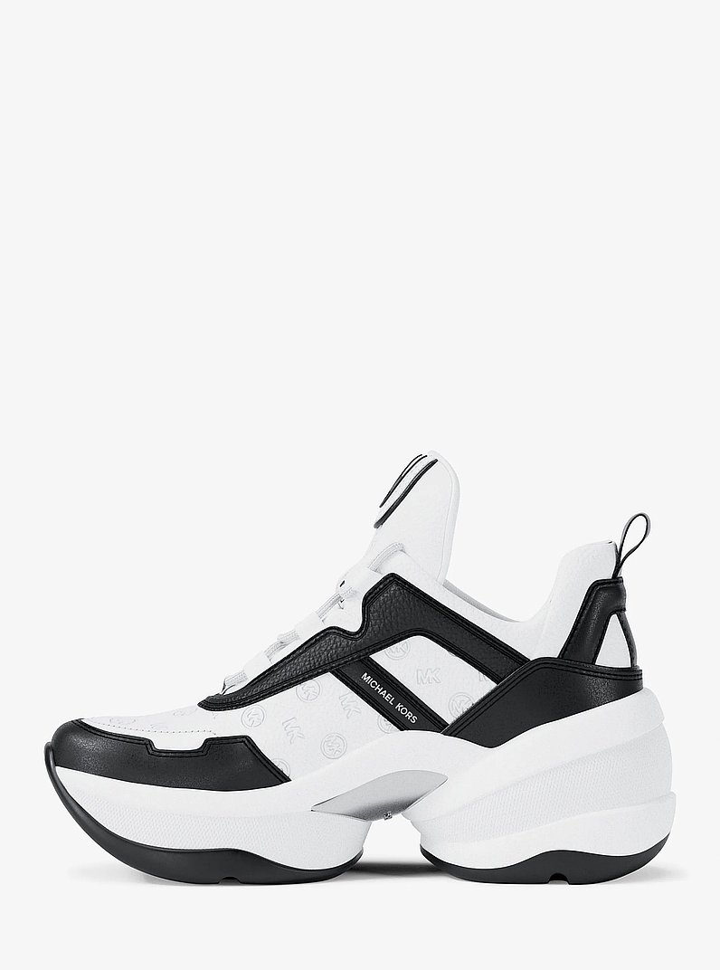 Olympia Logo Debossed Trainer in BLACK - Sale | Michael Kors [US]
