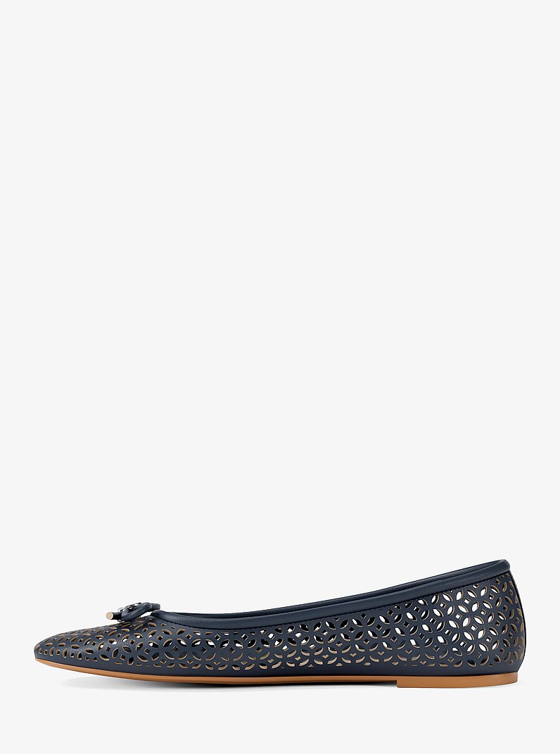 Savannah Perforated Ballet Flat in NAVY | Michael Kors