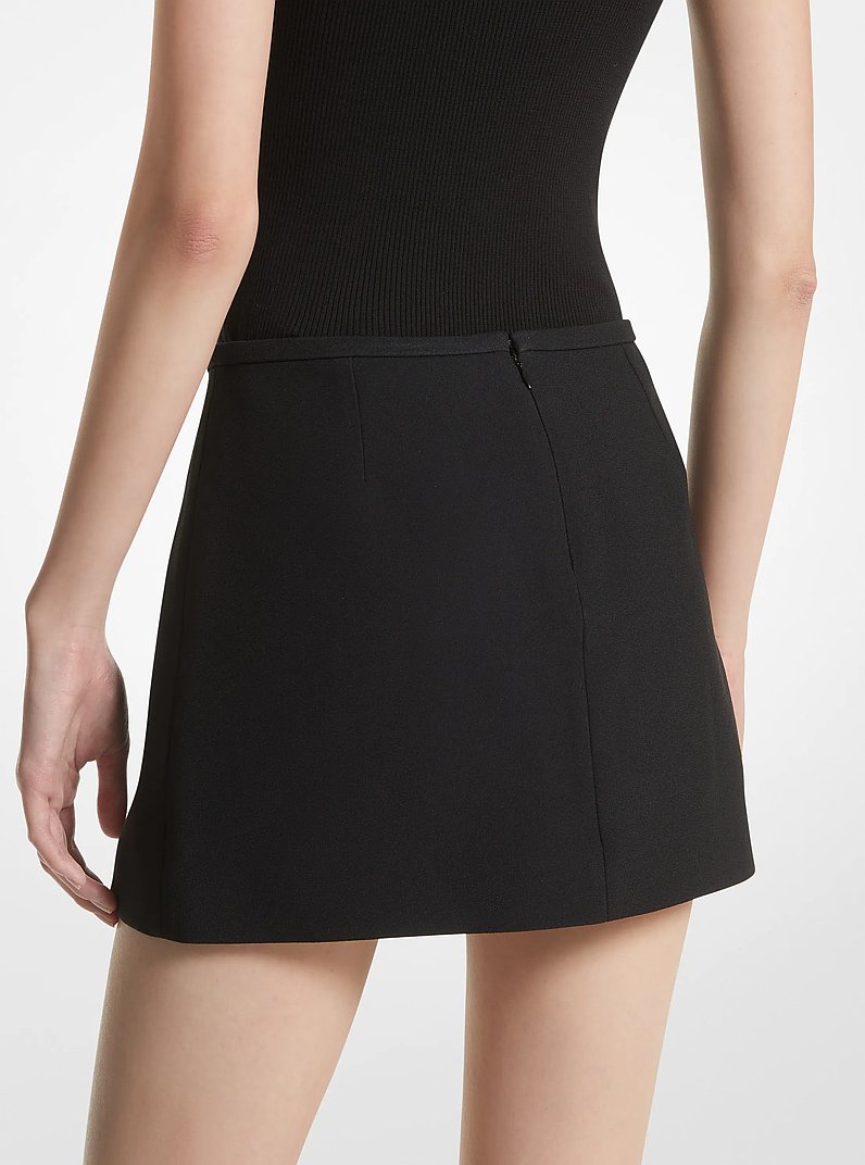 Double Crepe Sabl&eacute; Slit Skirt in BLACK | Michael Kors