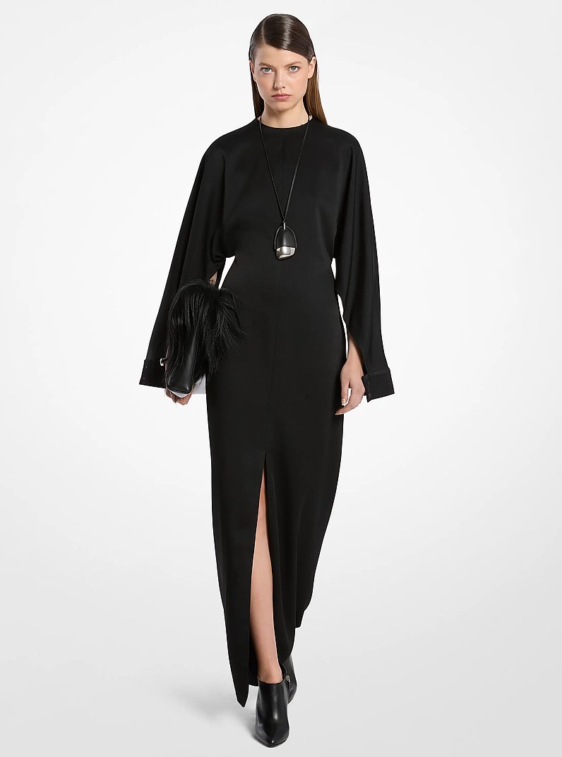 Jeanne Medium Shearling and Leather Envelope Clutch in BLACK | Michael Kors