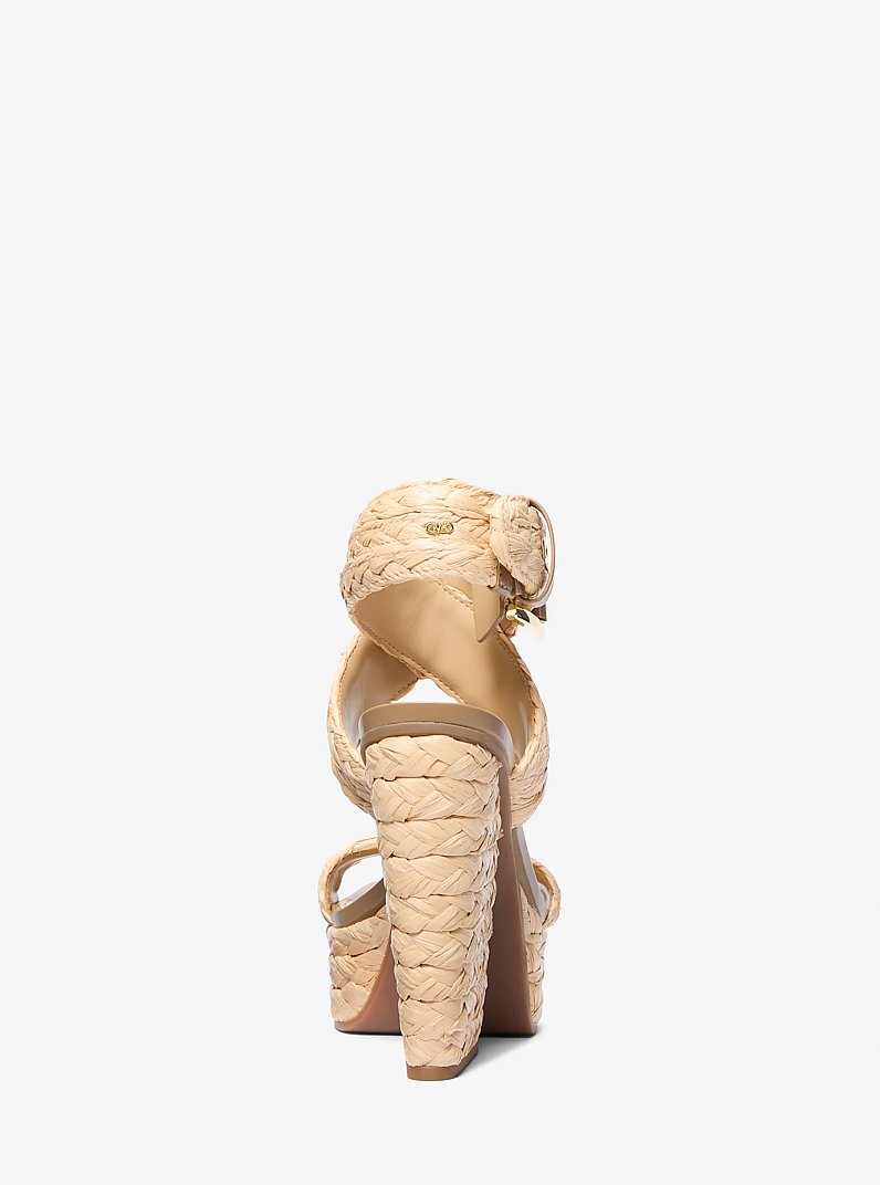Rhoda Woven Platform Sandal in NATURAL | Michael Kors