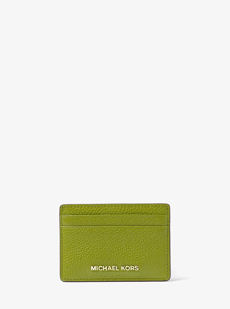 Porte-cartes en cuir grain&eacute; in VERT PRAIRIE | Michael Kors