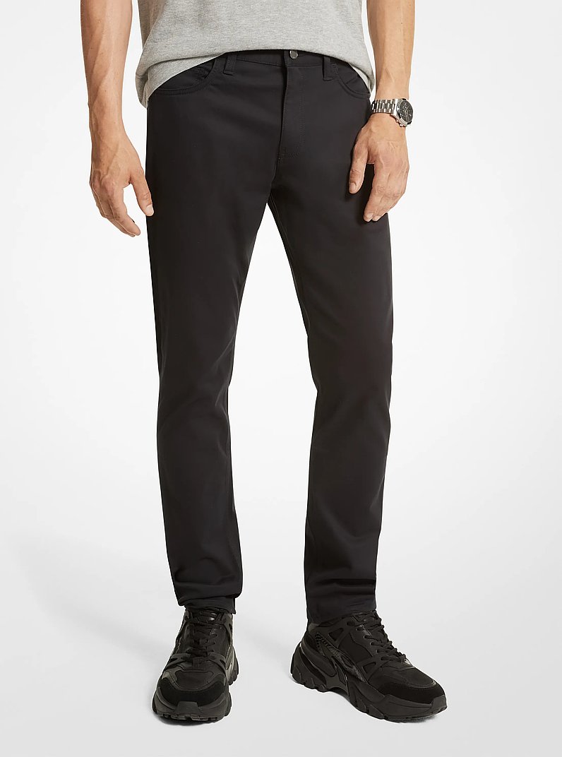 Brushed Stretch Denim Jeans in BLACK | Michael Kors