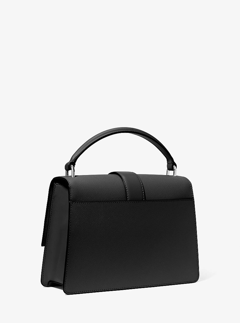 Greenwich Medium Saffiano Leather Satchel in BLACK | Michael Kors