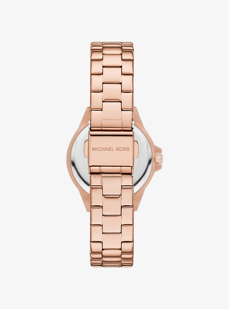 Mini Lennox Pav&eacute; Rose Gold-Tone Watch in ROSE GOLD | Michael Kors