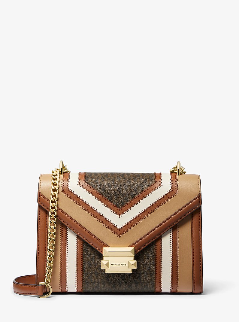 Sac &agrave; &eacute;paule Whitney de taille moyenne &agrave; blocs de couleurs et &agrave; logo Signature in MARRON MULTI | Michael Kors