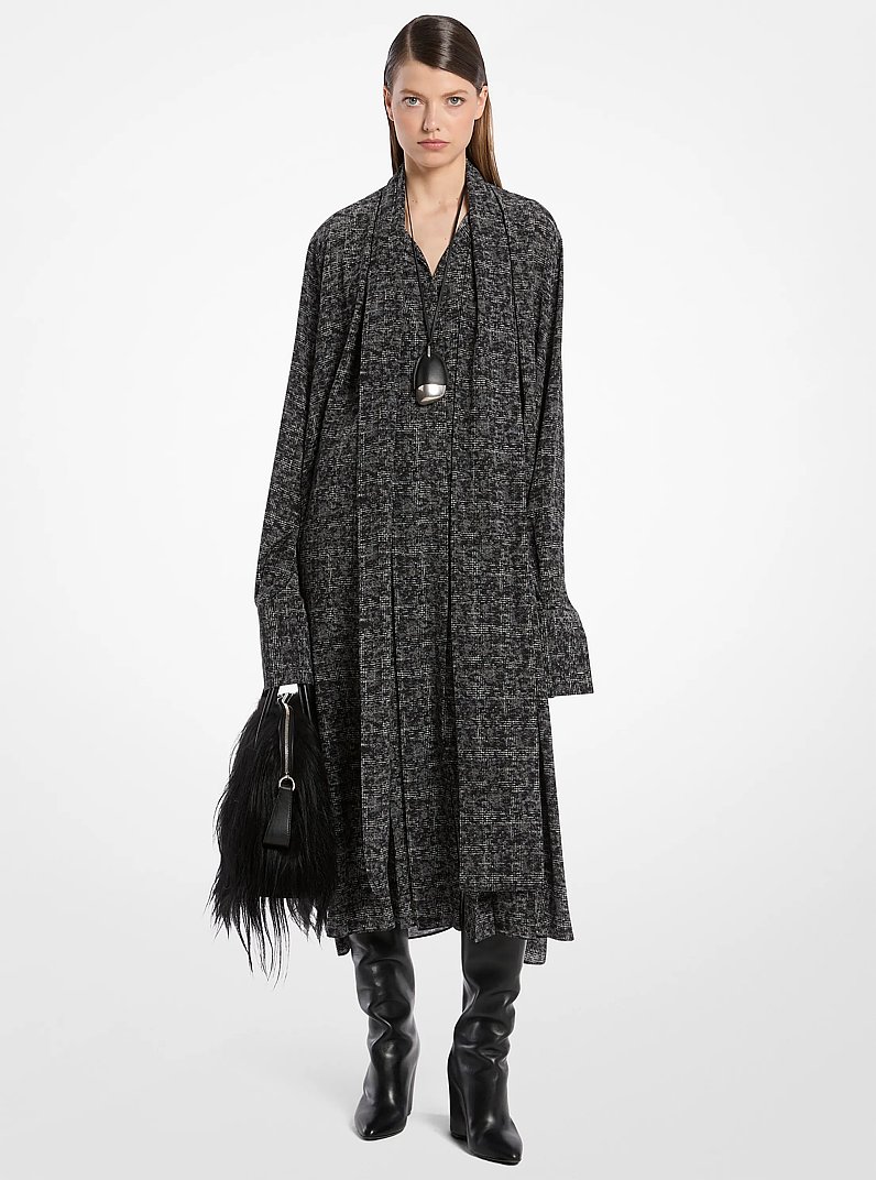 Kaitlin Large Long Haired Shearling Dome Satchel in BLACK | Michael Kors