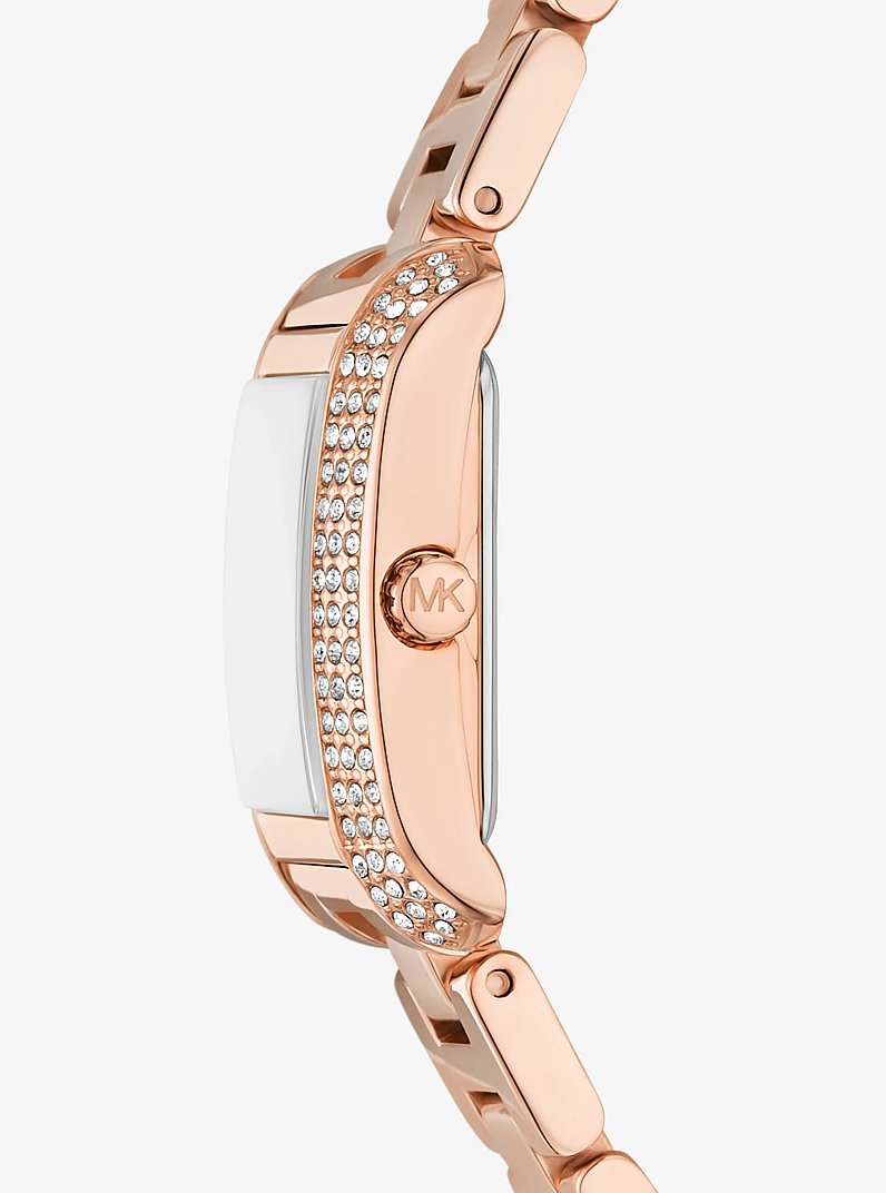 Mini Emery Pav&eacute; Rose Gold-Tone Watch in ROSE GOLD | Michael Kors