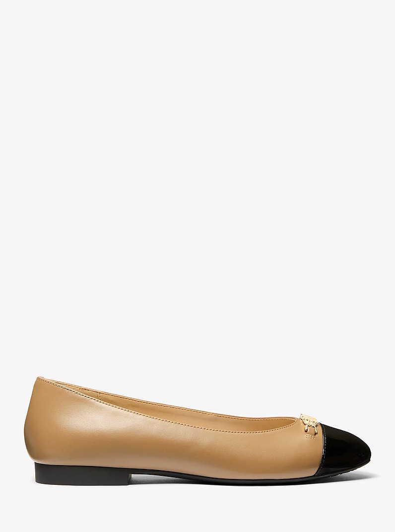 Rebecca Flex Leather Ballet Flat in HUSK | Michael Kors