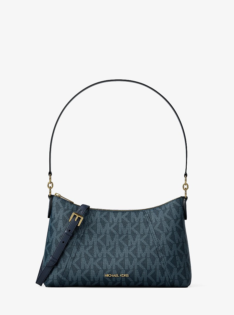 Borsa a tracolla convertibile Sienna media con stampa logo in BLU AMMIRAGLIO | Michael Kors