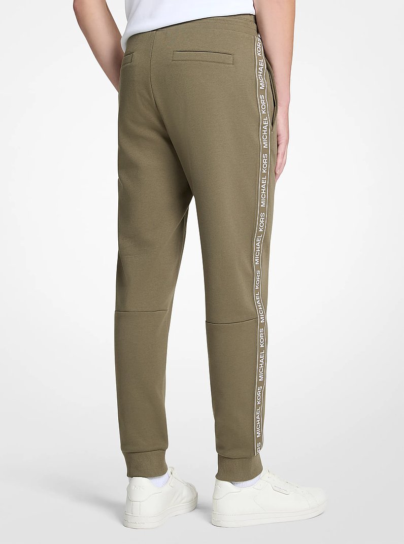 Logo Tape Cotton Blend Joggers in OLIVE | Michael Kors