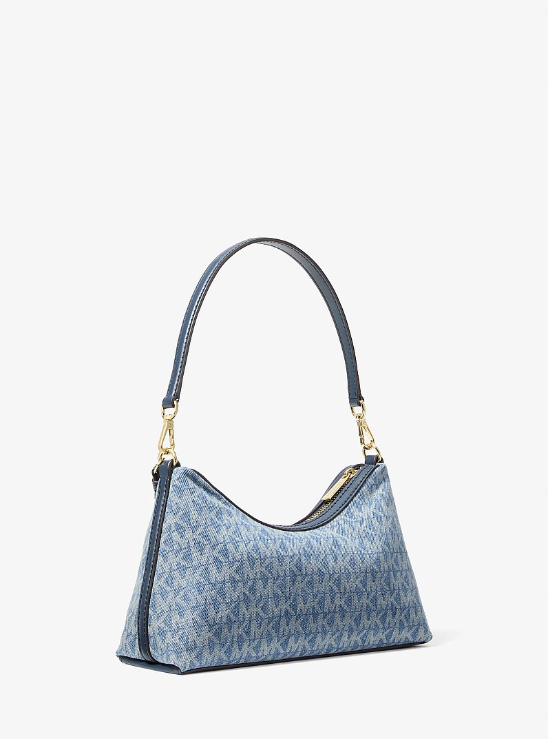 Petit sac &agrave; bandouli&egrave;re convertible Sammy en denim &agrave; imprim&eacute; &agrave; logo Signature in BLEU CLAIR R&Eacute;TRO LAV&Eacute; | Michael Kors