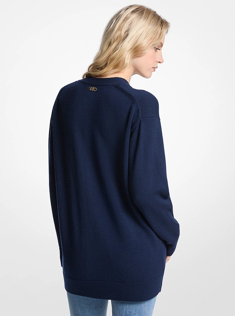 Oversized Wool Cardigan in MIDNIGHTBLUE | Michael Kors