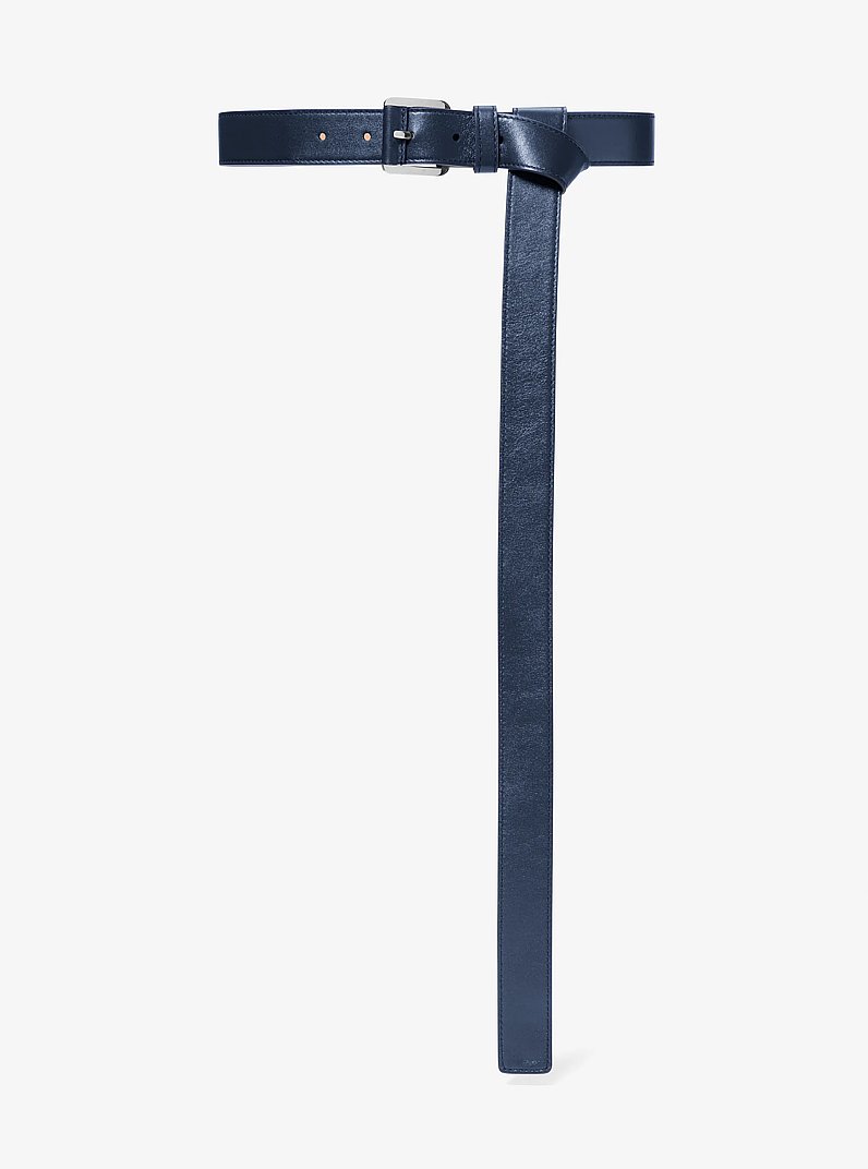 Jodi Leather Trouser Belt in MIDNIGHT | Michael Kors