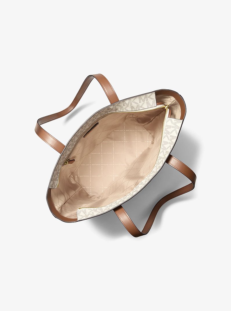 Borsa tote Pratt grande con stampa logo in VANIGLIA/CUOIO | Michael Kors