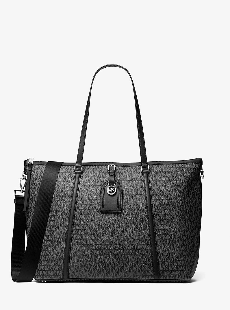 Grand sac fourre-tout Heritage &agrave; logo in NOIR/BLANC | Michael Kors
