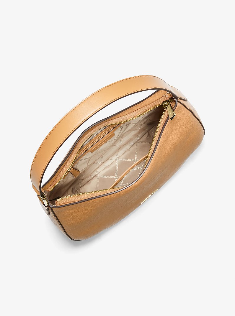 Kensington Large Pebbled Leather Hobo Shoulder Bag in PALE PEANUT | Michael Kors
