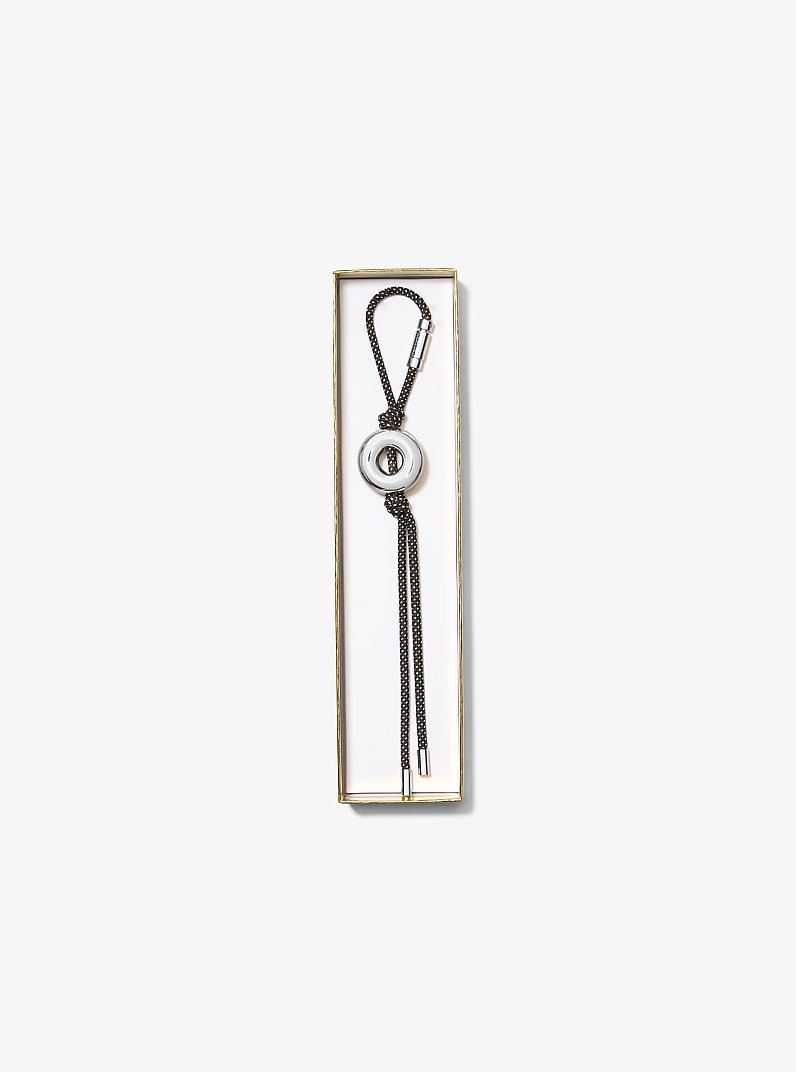 Initial Silver-Tone and Speckled Cord Bag Charm in SH RHODIUM | Michael Kors