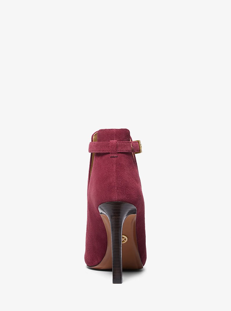 Lawson Suede Open-Toe Ankle Boot in MULBERRY | Michael Kors